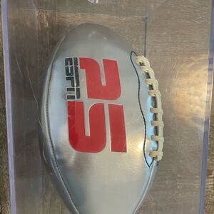 Silver Football with Red Logo